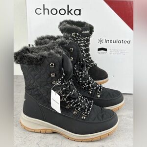 Chooka Women's Insulated Belltown Mid Faux Fur Winter Boots Size 11 New In Box